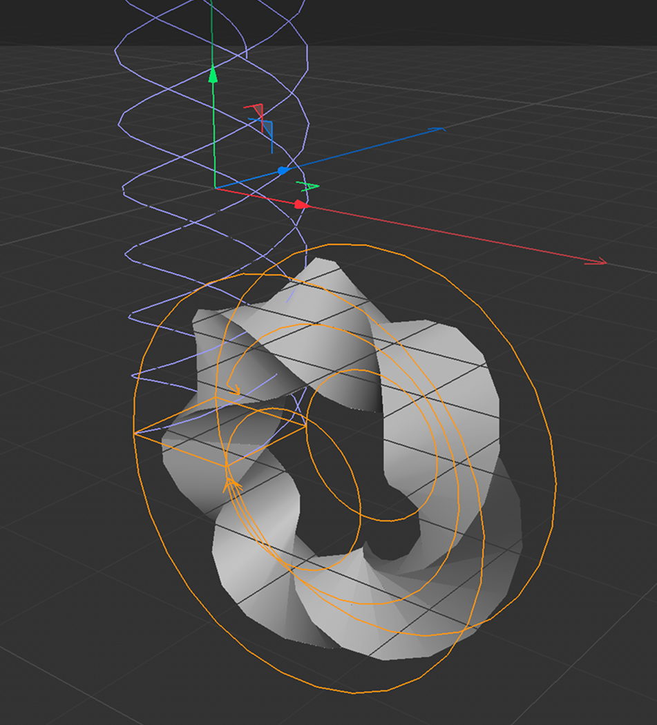 Image of a circular screw like object created in Cinema 4D