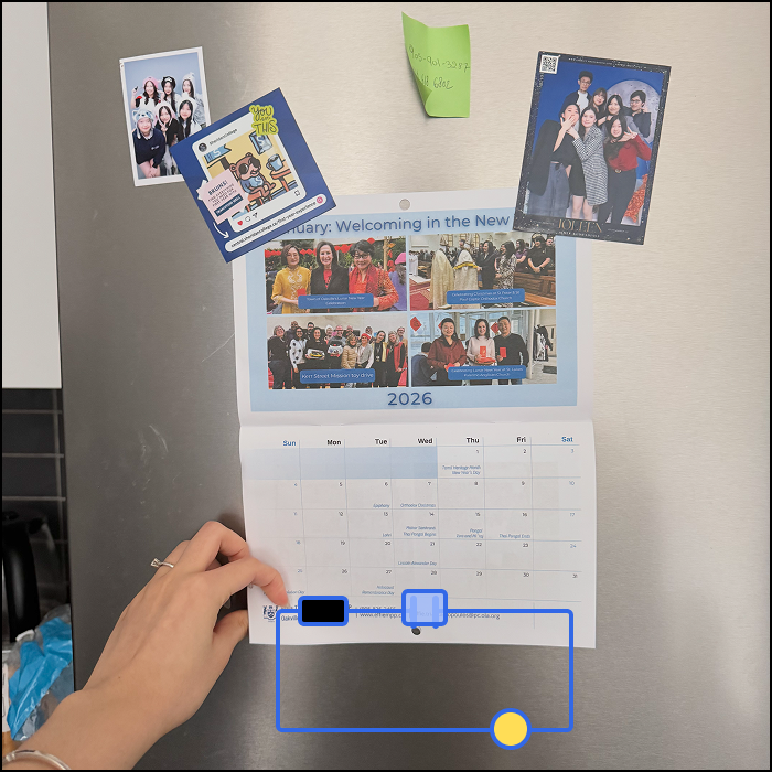 This is an example of an environment based interaction, based on the calender in front of our fridge, the switch is closed when the paper is closed.