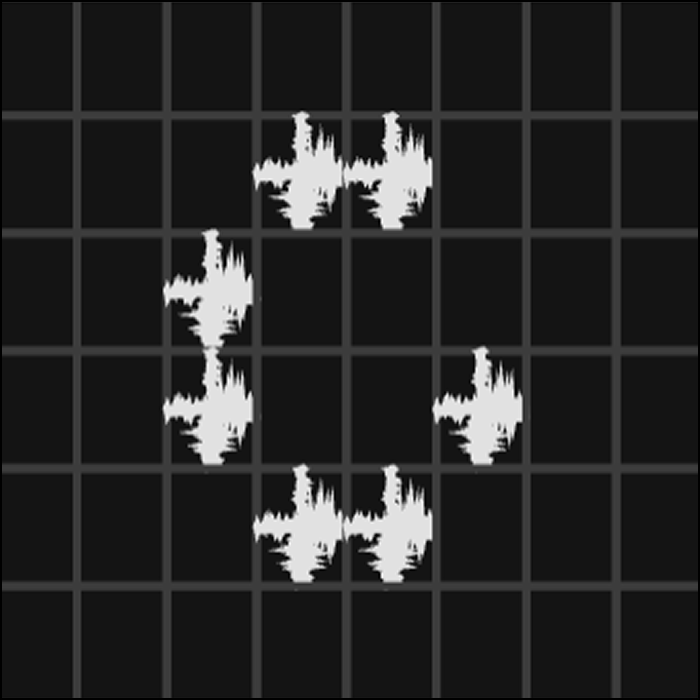 I once again experimented with different sound effects to trigger different shapes.