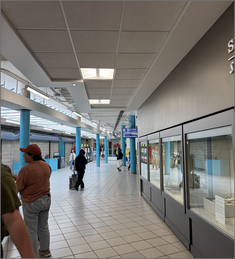 Another perspective of hallway outside Tim Hortons