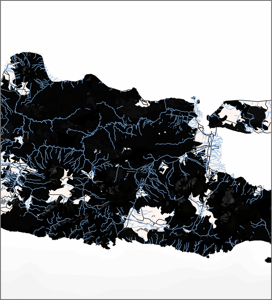 Changing different inputs on Mapbox and selecting the waterway data from the dataset already available as a default, learning based on the lazer cutting tutorial.