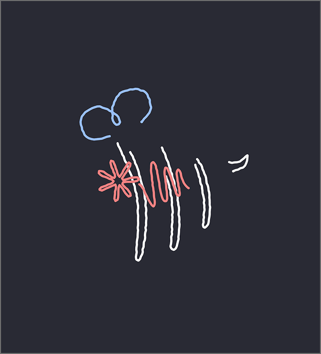 Experimentation by creating a more playful illustration, this is the base of the bee