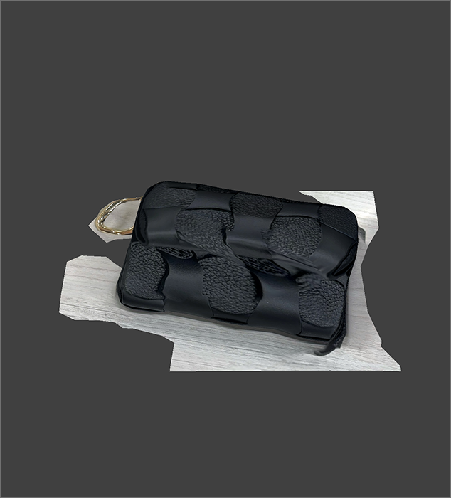 First attempt to 3D scan my wallet on a table, unfortunately the different textures melded together.